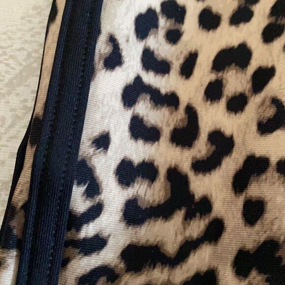 The Upside Women’s Leo NYC Pants Leopard Cropped Leggings, Side Stripe/Tie Waist - Picture 5 of 6